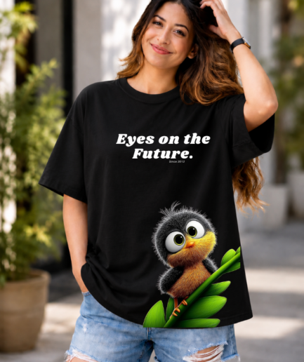 Eyes on the Future Graphic Oversized T-Shirt
