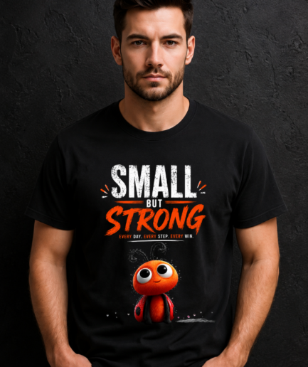 Small Strong Motivational Graphic T-Shirt